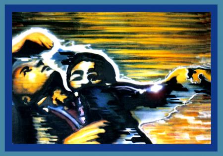Ecranvision.(peinture sur toile) de l'auteur.Herregods Eric