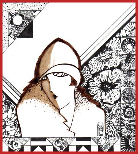 Art Deco 2. (dessin encre sur papier) Eric Herregods